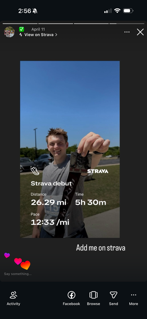 Athlete embracing challenge
